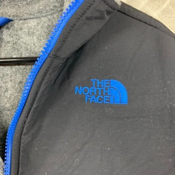 The North Face Youth L 14/16 Fleece Sweatshirt Two Tone Gray Full Zip Logo - Picture 5 of 16